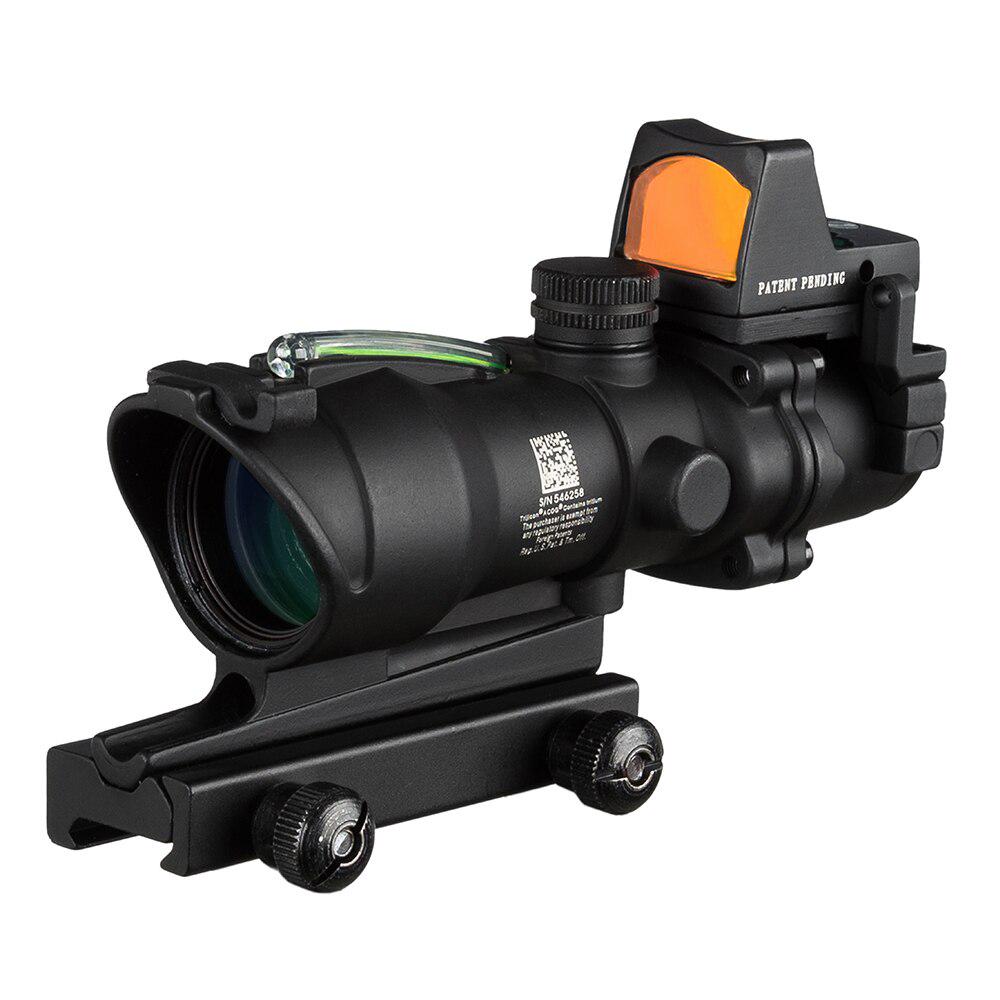 Acog 4x32 Optic Scope Riflescope Cahevron Reticle Fiber Green Red Illuminated Optic Sight With RMR
