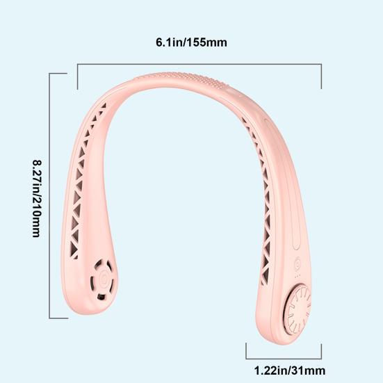 Portable Neck Fan Mini Leafless Ultra Quiet 360 Degree Cool Fans 3 Gear Wind Speeds USB Rechargeable Hands-Free Outdoor Sport Cooling Tools