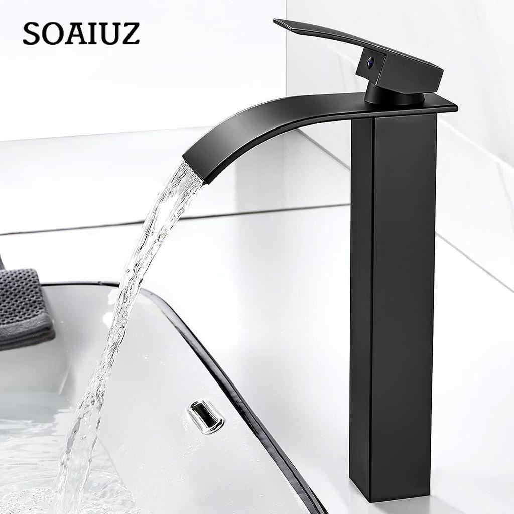 Mattsort Fossetut Benkeplate Baderomskran med innløpsrør