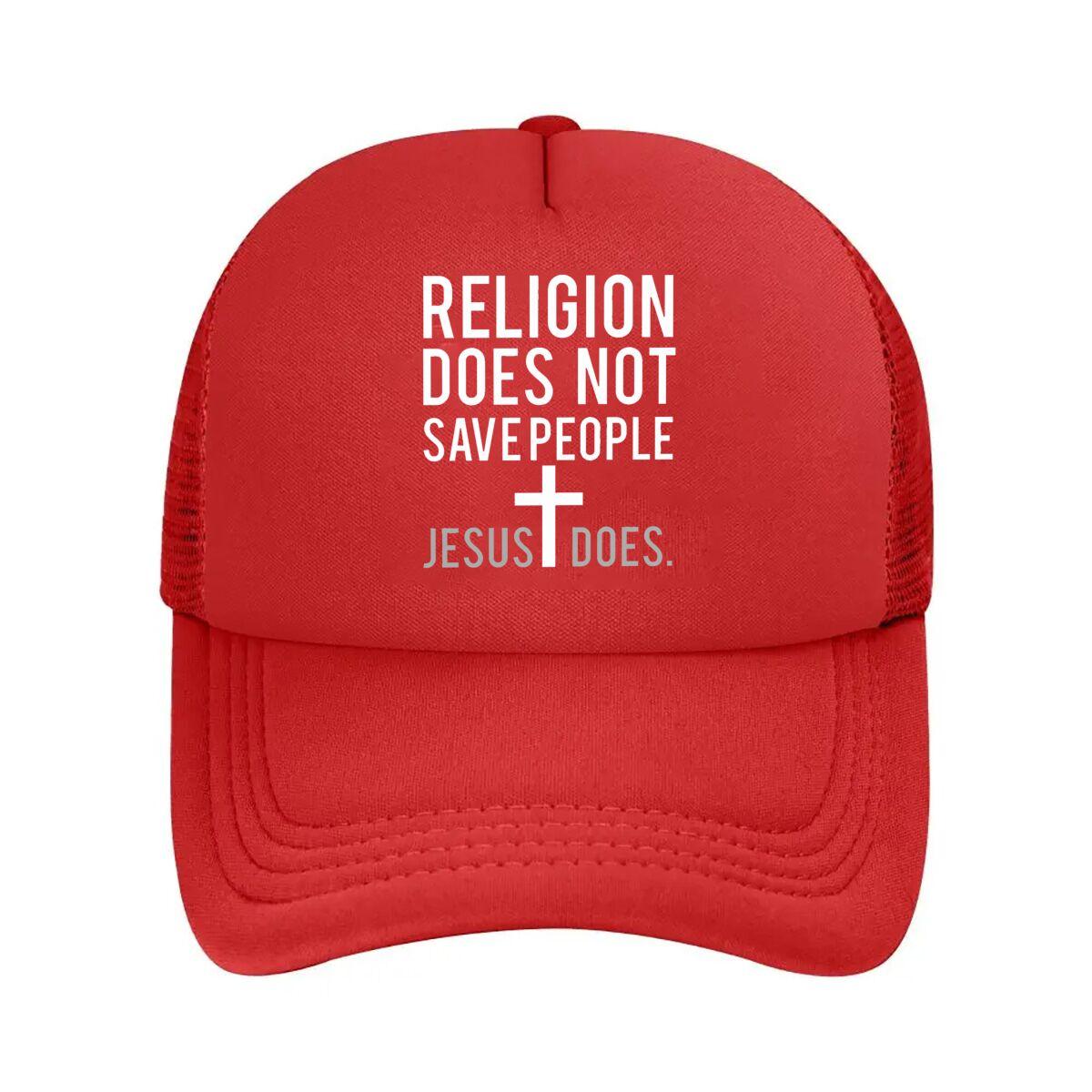 Christian Cross Religious Quote Wall Art Mesh Baseball Cap Hip Hop Adjustable