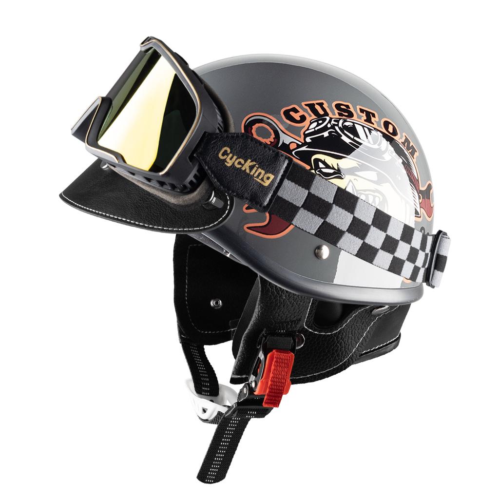 Cycking Japanese Vintage Half Helmet Open Motorcycle Helmet Scooter Skateboarding Unisex Common Muffler