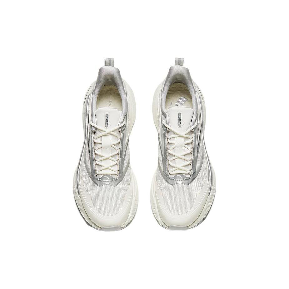New Anta Cushioning Wear Resistant Low Top Running Shoes Men's White Silver 912345538-2