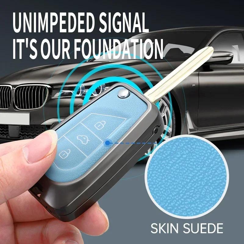 zinc Alloy Leather Car Flip Key Case Cover For S5 Hilux Corolla Avensis Prado Fortuner RAV4 CT IM CHR Shell Fob Accessories JH5