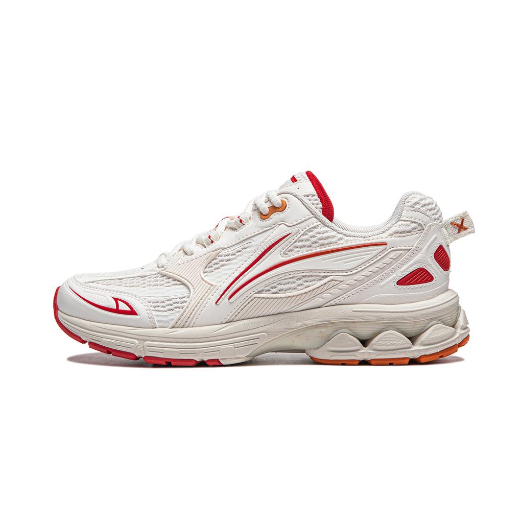 New LiNing Shake 2.0 Cushioning Slip Resistant And Abrasion Resistant Low Top Casual Running Shoes Women's White Gray Red ARXU002-7