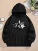 Women's Autumn and Winter Hoodie Silver Pentagram Cool Creative Print 2025 Hoodie Long Sleeved Top Sweatshirt Women Clothing