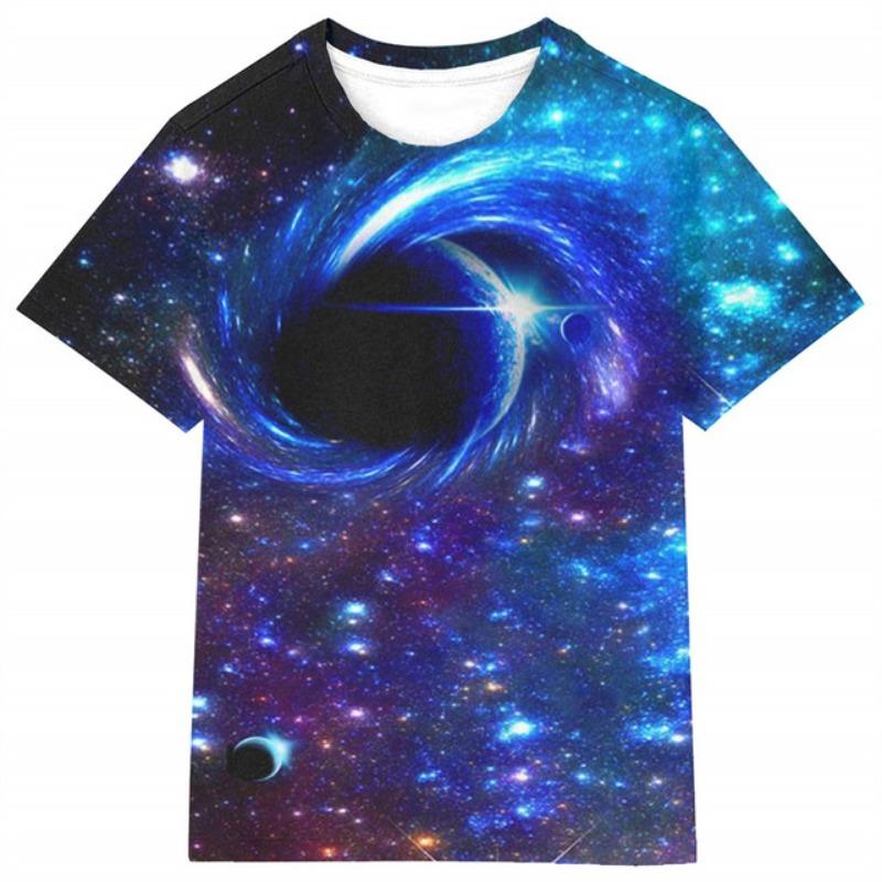 T-shirt une pièce pour enfants, motif ciel étoilé, pour garçons de 9 à 12 ans, à la mode, motif cosmique 3D, pour l'été