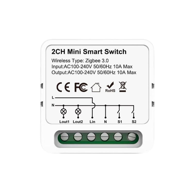 Graffiti Zigbee/WiFi Smart Multi-channel Switch: On-Off, Dry Contact, Curtain Control, Dimming, Metering Compatibility