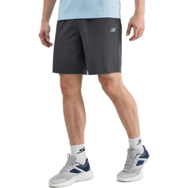 Skechers Solid Color Loose Fit Mid Rise Casual Shorts Men Shorts Iron-Gray P223M128-002D