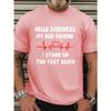 Summer Round Neck 3D Inspirational Text Print Top Fashionable Casual Short Sleeved Men's T-shirts