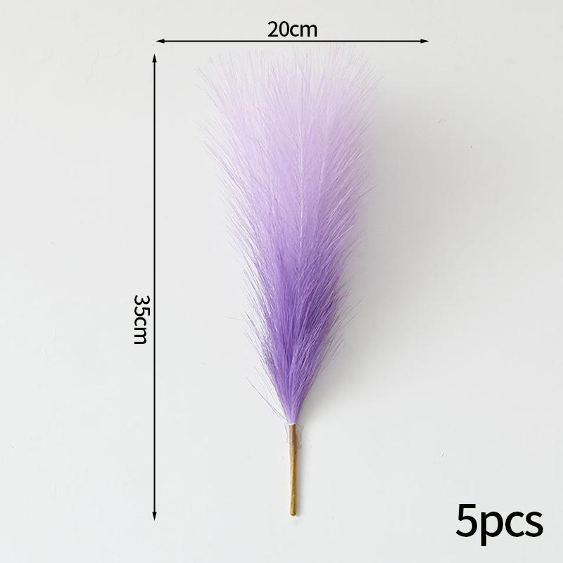 Simulated Reed Pampas Grass Artificial Plant Colorful Feather Decoration For Wedding Banquet Arrangement Shop Store Decor Props