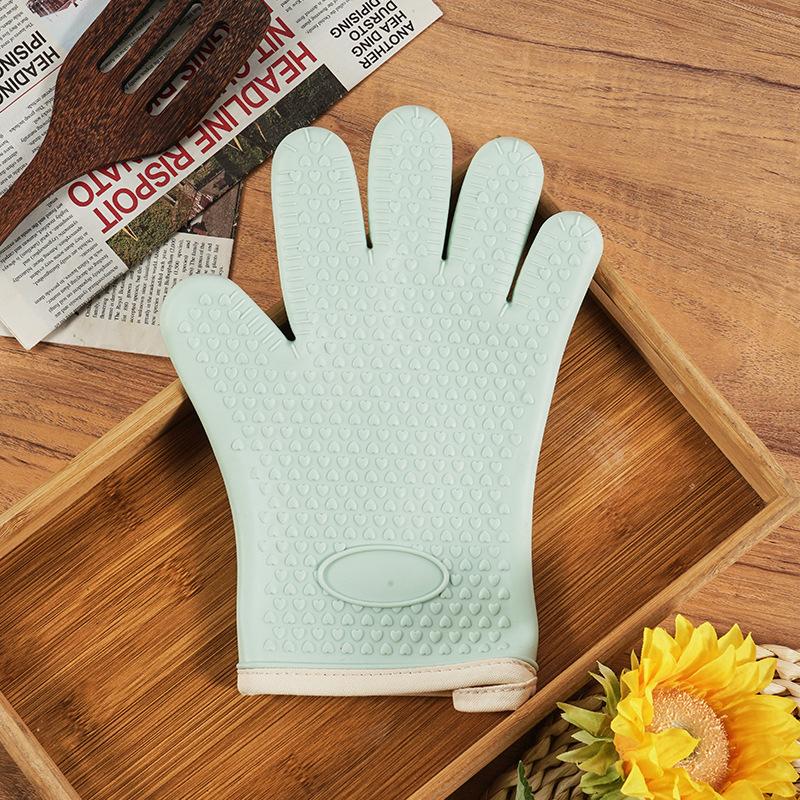 Anti-Scald Oven Gloves Thickened Silicone Insulation Non-Slip High Temperature Resistant Kitchen Oven Baking Gloves