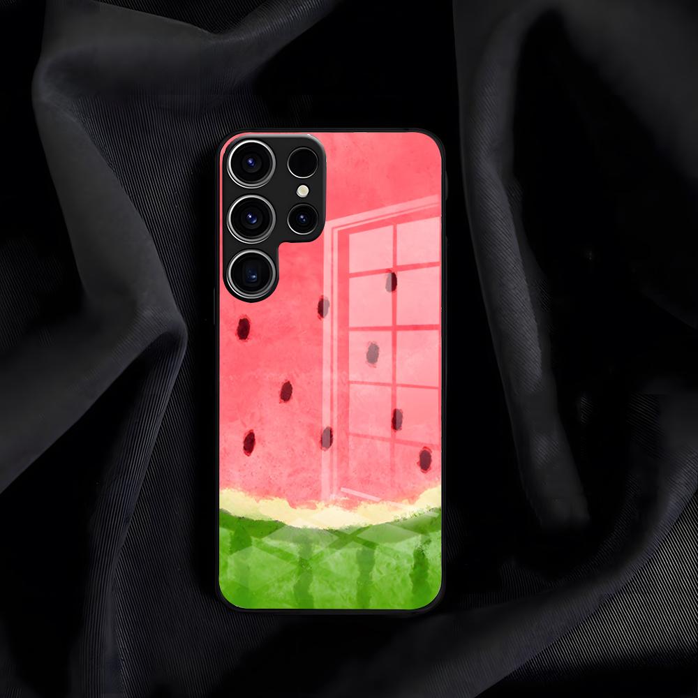 Cartoon Fruit Watermelon Phone Case For Samsung A25 A13 A33 5G A54 A36 A35 A56 A52 A14 Shockproof Glass Cover