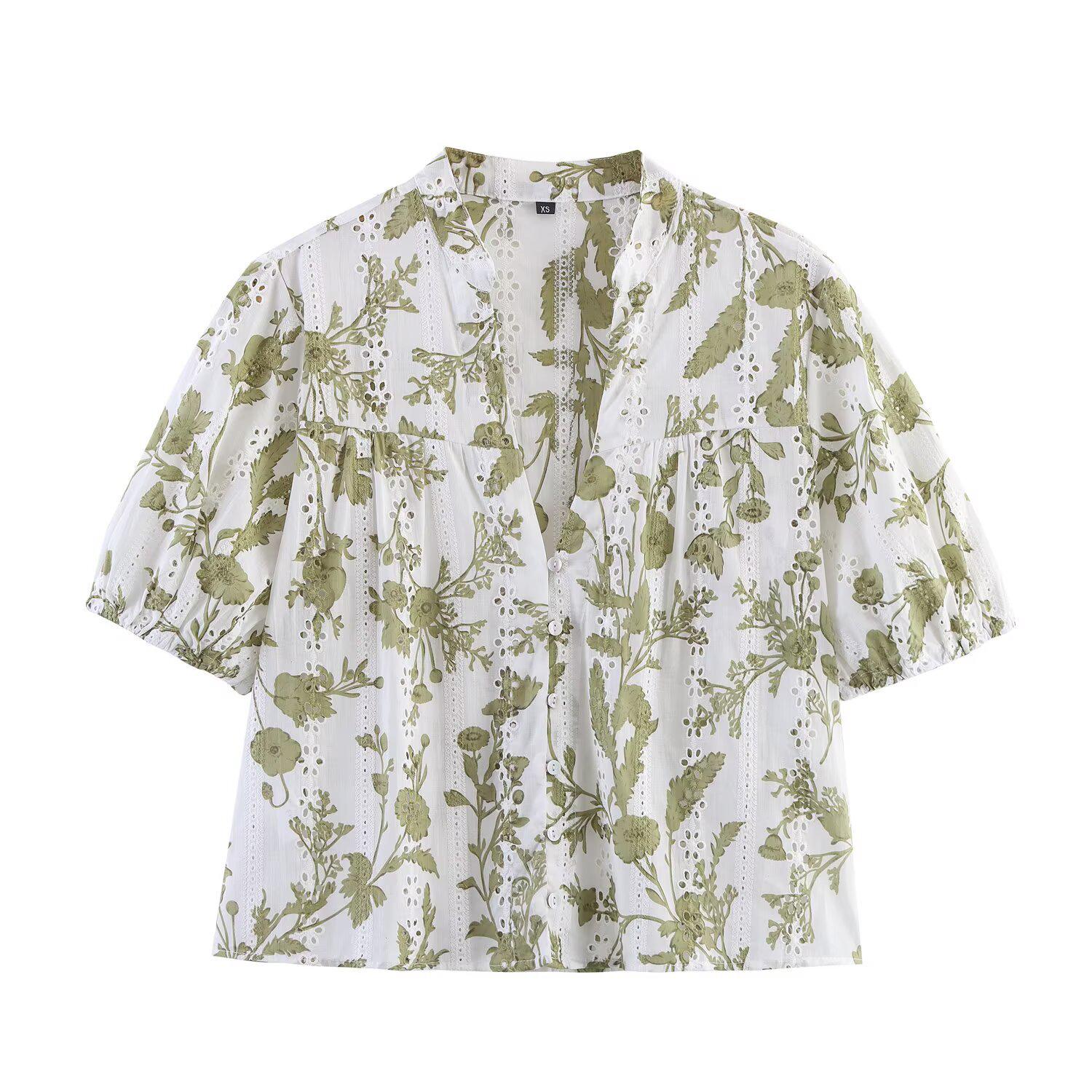 Summer Women s European/American Style Embroidery Print Top & Casual Shorts Set L