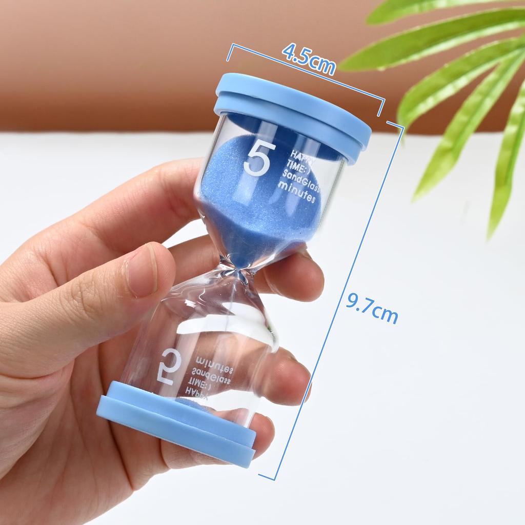 Lubanheart Sand Timer Hourglass Set of 6 - Mild Macaron Colors (1 min3 min5 min10 min15 min30 min) - Perfect for Home Decor, Kitchen Use, Cooking,