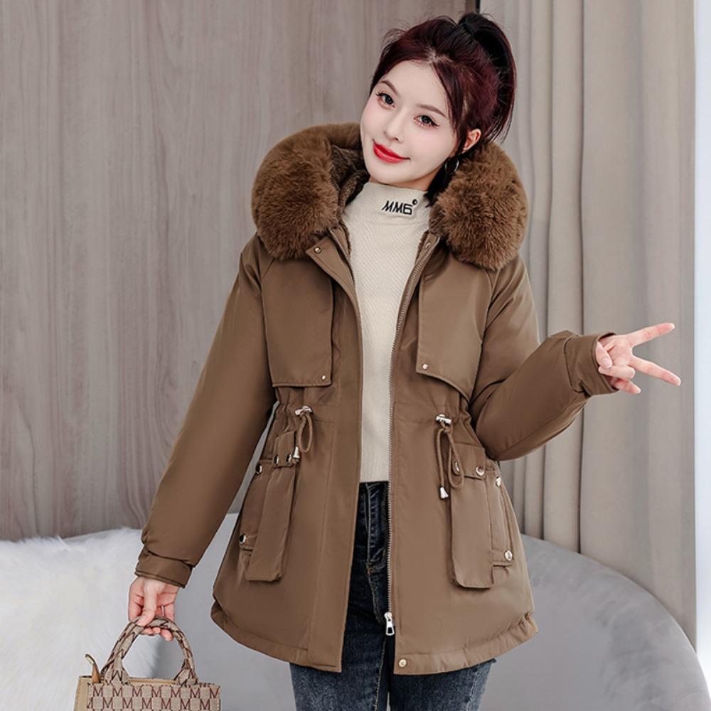 This is a Korean-style Pai winter version of a slimming and elegant cotton-padded jacket with thick fleece and warmth