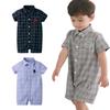 Baby Romper with Front Checkered Baby 100 HY02 [SEIWARAKU] Collar, Cute, Opening, One-Piece, Pattern, Stylish, Pajamas, Shower, Days, Wedding,