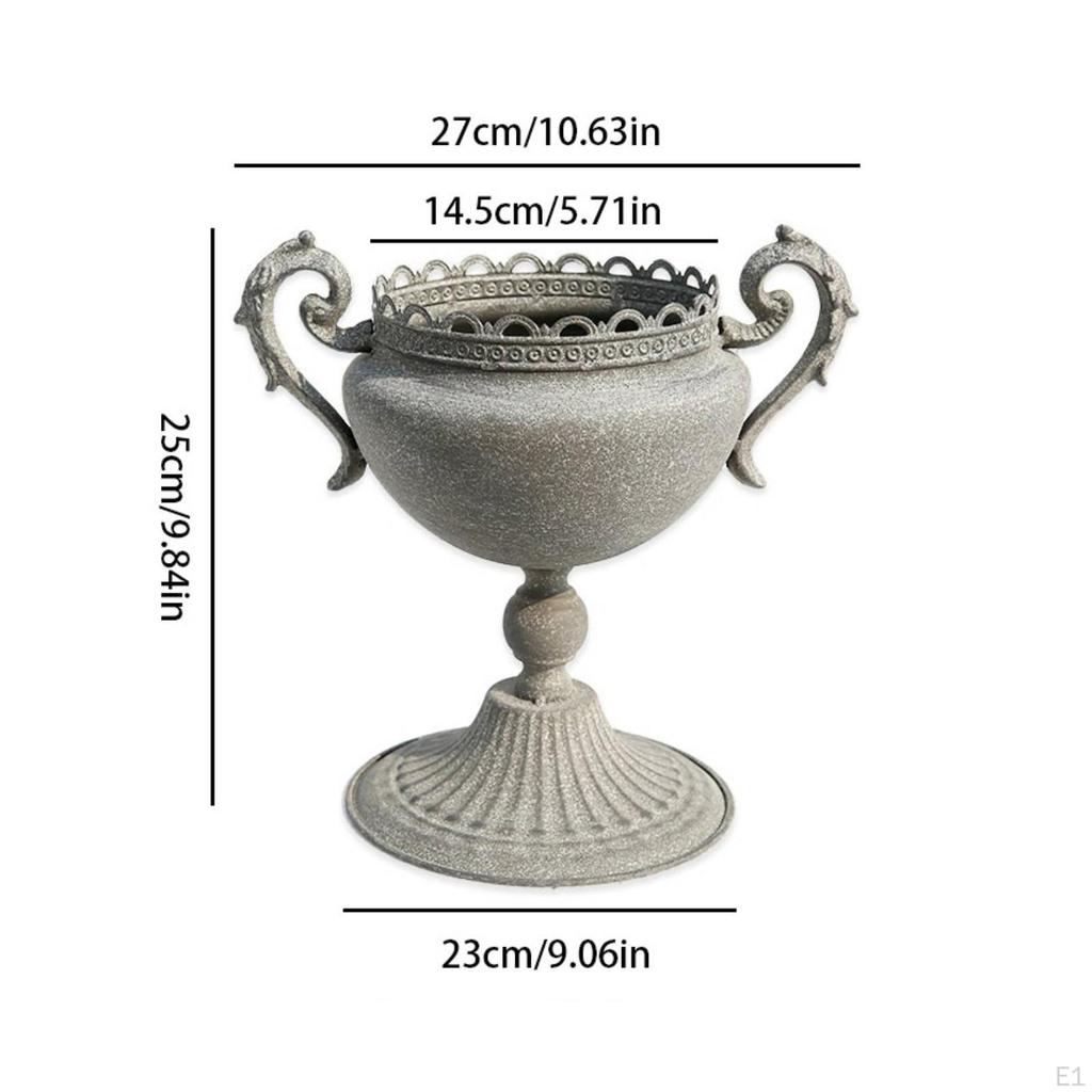 Trophy Urn Stand Curled Handles Planter Fluted Base Pedestal