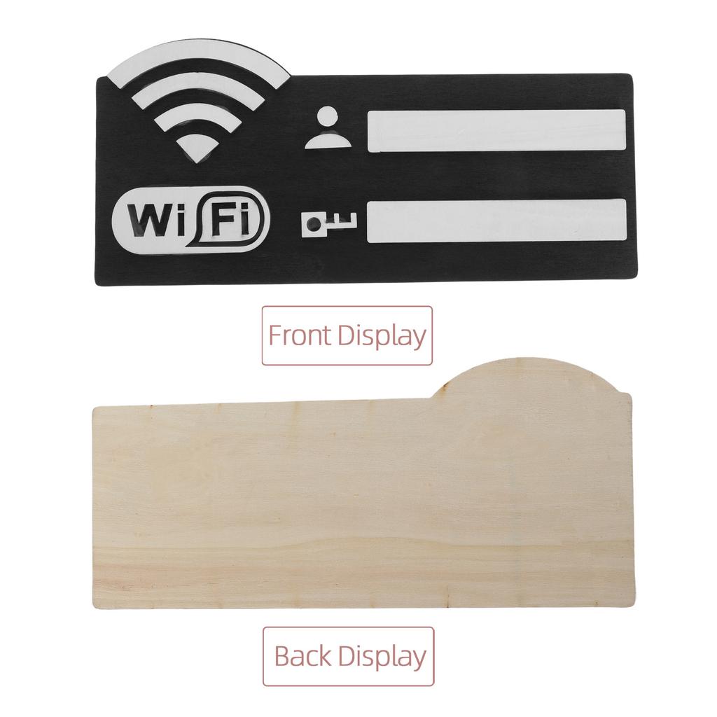 2Pcs Wooden WiFi Password Sign for Guest Room Wall Mount Network Password Board Office Hotel Restaurant Display
