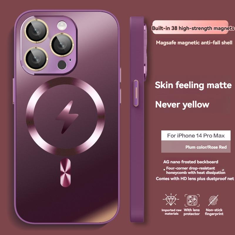 New Desert Gold Magsafe Magnetic Wireless Charge Phone Case for For Iphone 16 15 14 13 12 Pro Max Plus Camera Lens Protection Cover