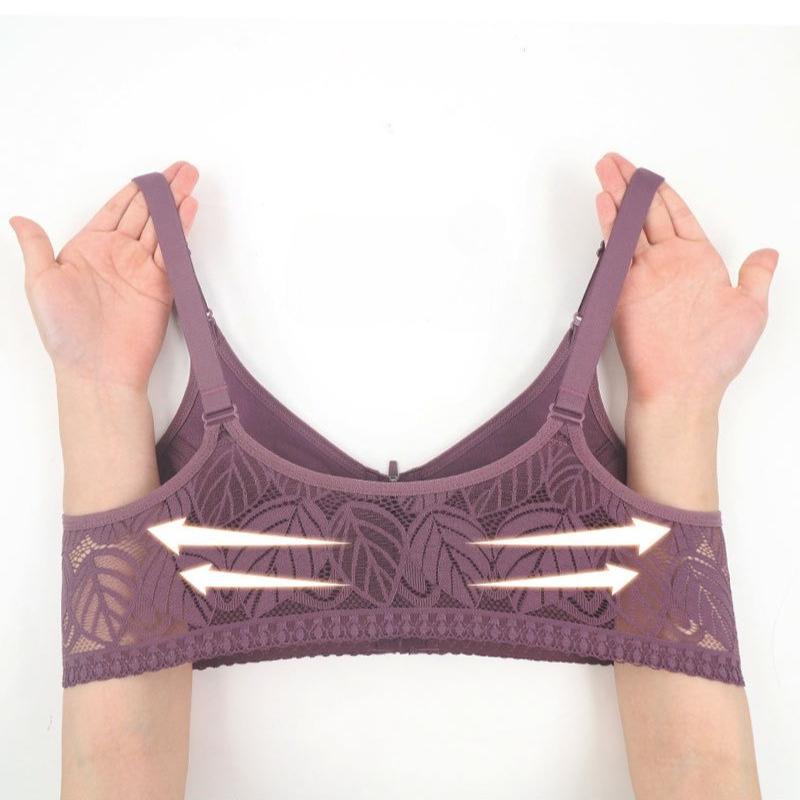 Zipper Bra Women's Wirefree Adjustable Shoulder Straps Large Size Underwear 38-52