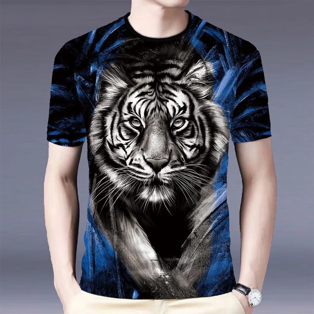 Tiger Muay Thai T-Shirt Kick Boxing 3D Print Vintage Training UV Protect Quick Dry Men Women Unisex Short Sleeve Round Neck MMA Mix Martial Art