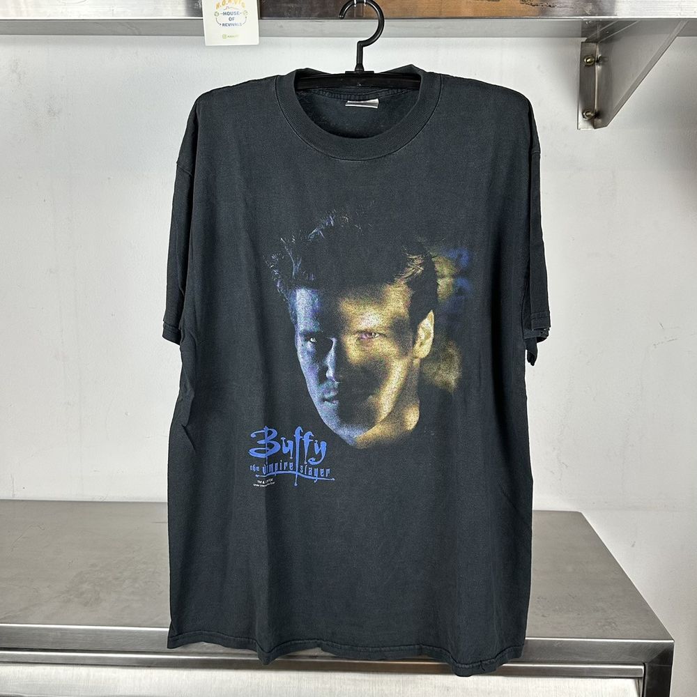Vintage 1999 Buffy The Vampire Slayer Angel Black Unisex T-shirt S5XL KH9648 M