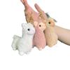 And Charming White Pink Alpaca Plush Doll Keychain Fluffy Adorable Bag Pendant