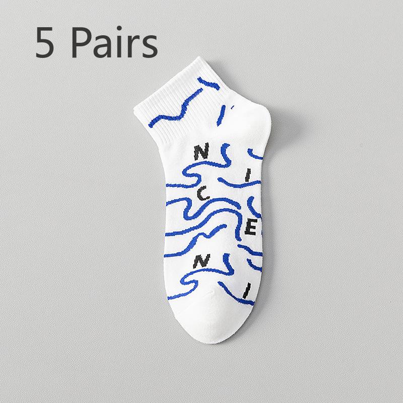 

5 пар летних тонких хлопковых дезодорирующих спортивных носков для студентов 5 Pairs