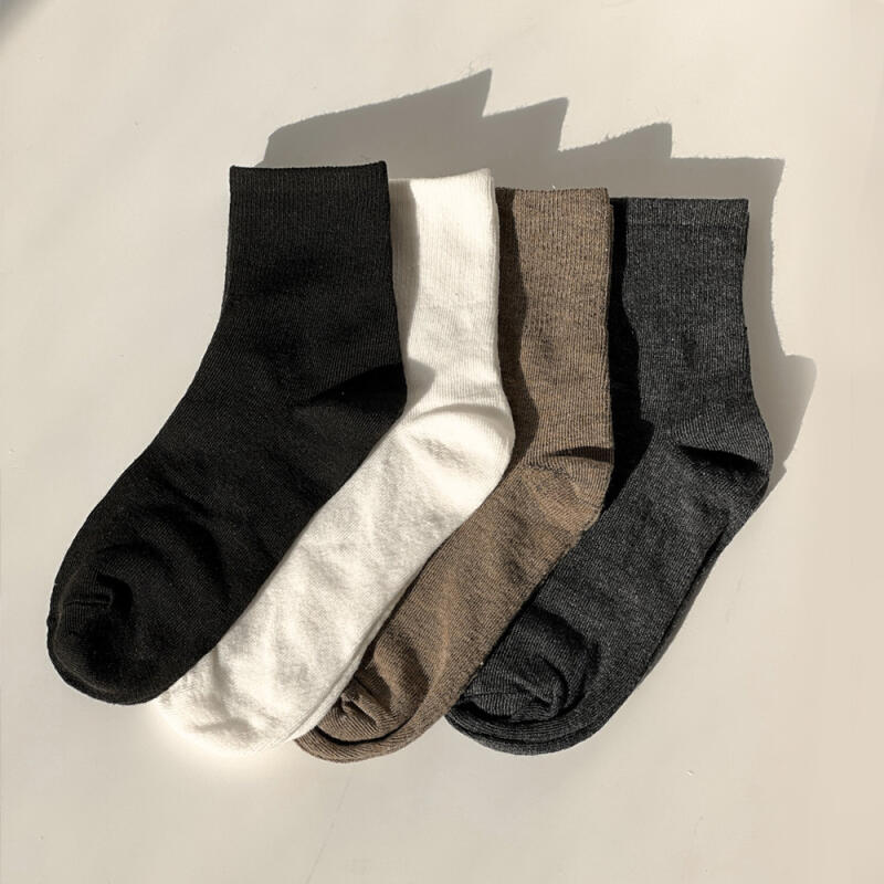 [Set of 20] Mood Daily Plain Socks Set (4 Colors) 01_Brown 20 pieces