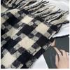 Black and White Plaid Scarf Women's Autumn and Winter New Imitation Cashmere Fringed Scarf Thickened Warm Shawl