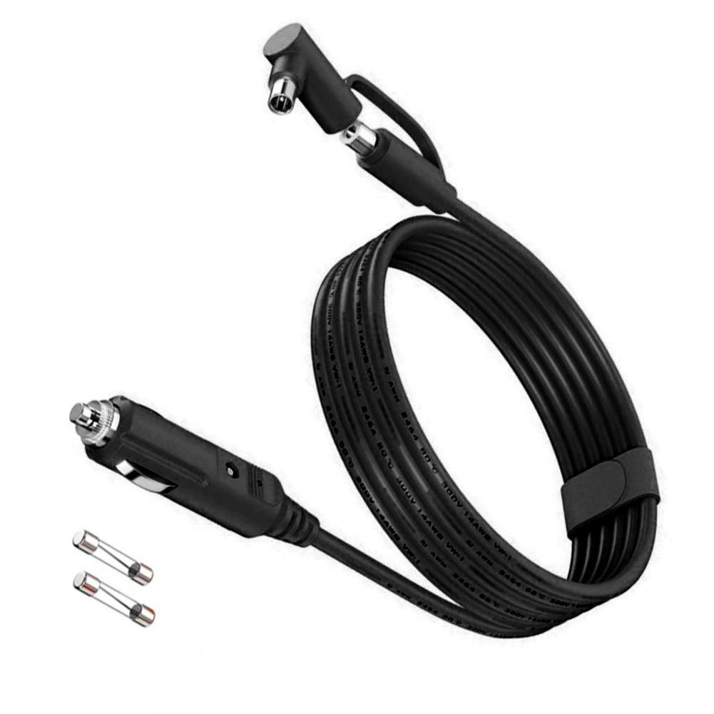 

Car charging cable 14AWG 2 meter with dual 15A fuses optimized for stable power supply in portable power station systems