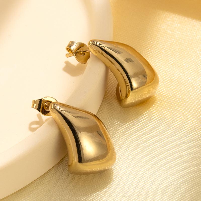 18K Gold Stainless Steel Minimalist Women’s Earrings – Luxury Fashion Studs
