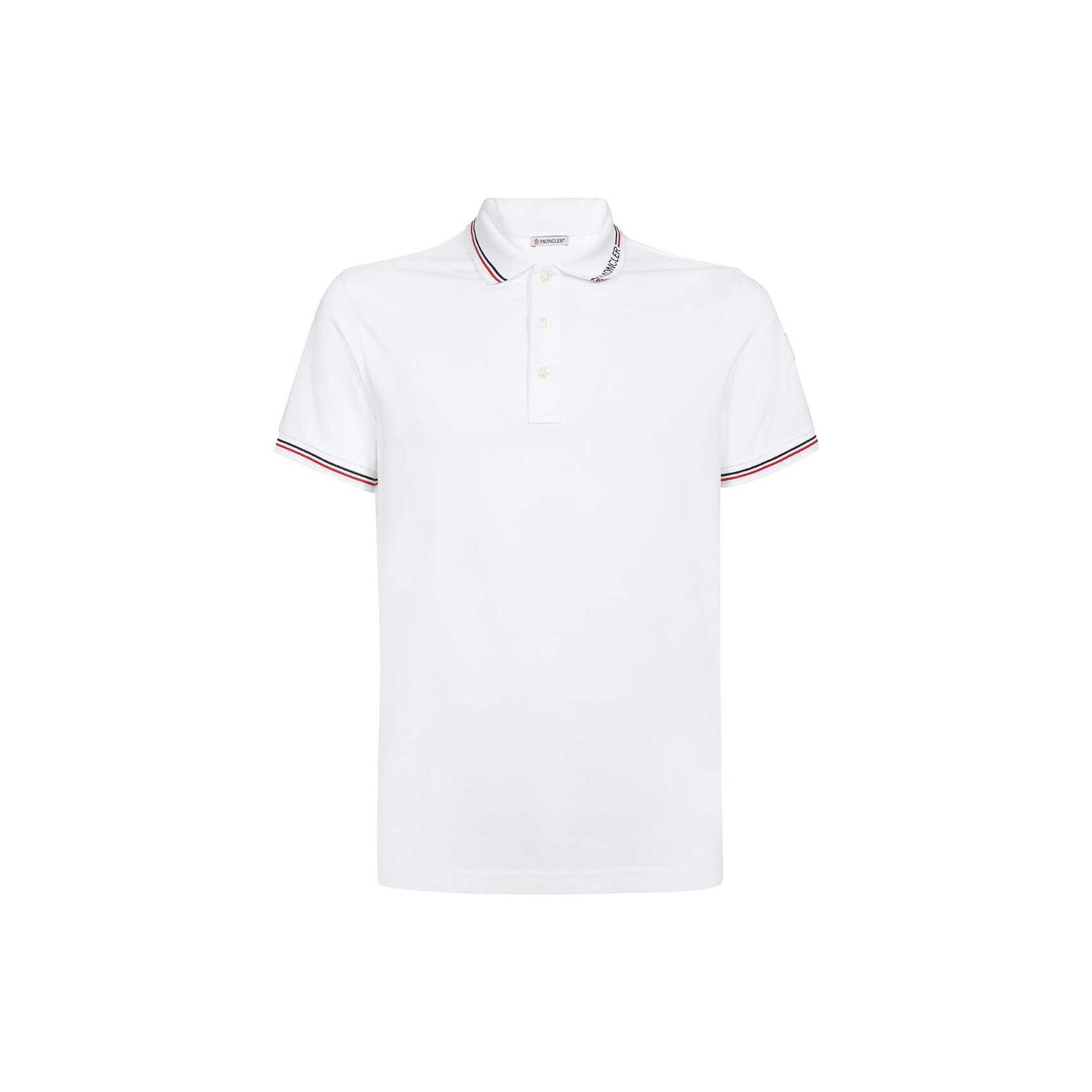 Moncler FW22 Logo Korte Mouw Polo Shirt Heren tops Wit H20918A0001284556001 M