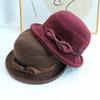 Middle-aged and elderly hat female autumn and winter old lady grandma foreign style cloth hat casual warm bucket hat mother old man basin hat