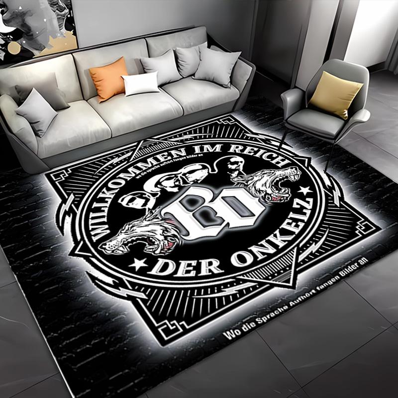 1pc Böhse Onkelz band Entrance Mat, Non-Slip Mat Area Rug,Room Decor, Outdoor Decor, Kitchen Rug,Doormat - Machine Washable, Easy to Clean