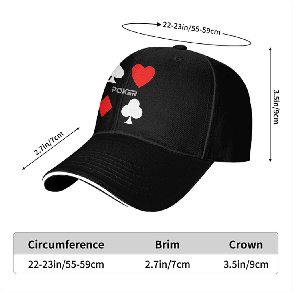 Pure Color Dad Hats Poker Suite Classic Unisexs Hat Sun Visor Baseball Caps Poker Peaked Cap