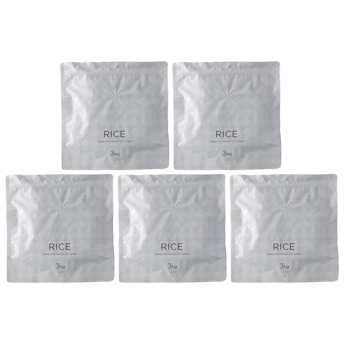 Marna Premium Rice Storage Set of 5 Bags, White, K737W,