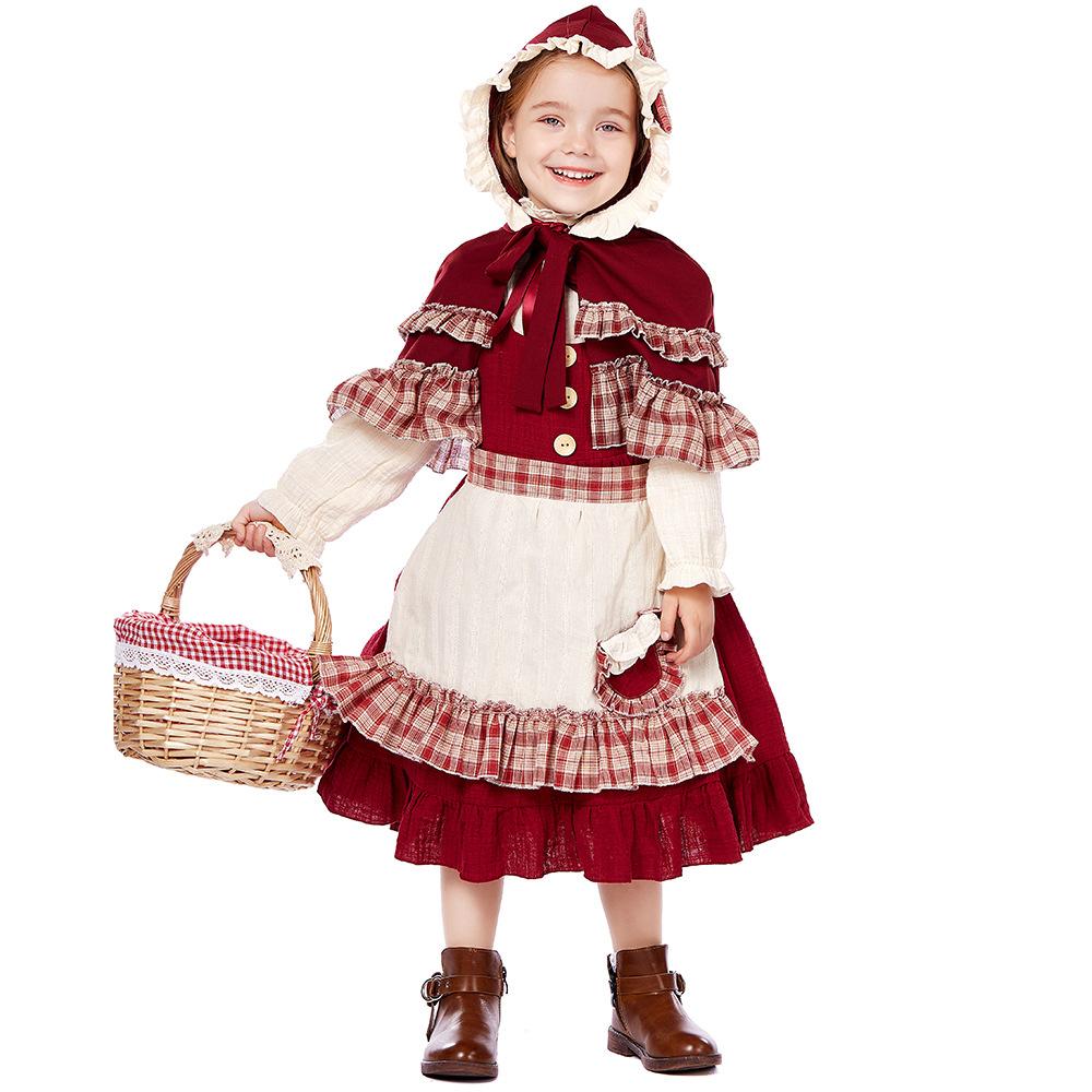 Copii Fete Crăciun Micul Vânzător de Chibrituri Colonii Pastorale Lolita Rochie de Servitoare Set Șorț Copii Anul Nou Halloween Costume Cosplay Ținută Joc de Rol