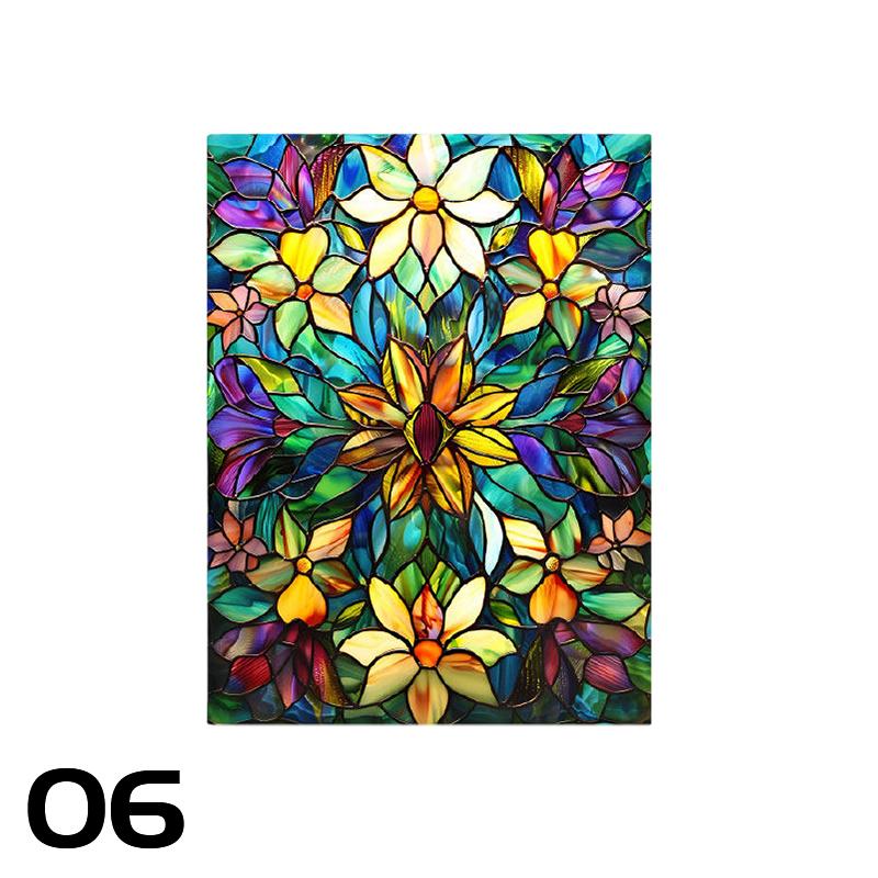 Colorful Stained Glass Film Self-adhesive Frosted Opaque Window Film Toilet Hotel Club Art Decoration Privacy Window Films