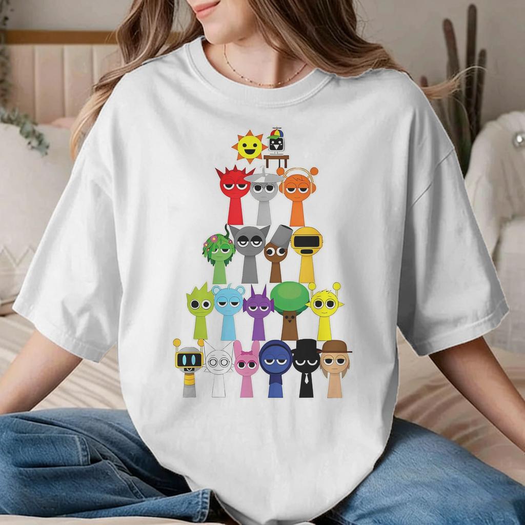 Novelty Sprunki TShirt Unisex Unisex Round Neck Pure Cotton T Shirts Short Sleeve Tee Shirt Adult Clothes
