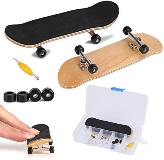 Mini Skateboard Made of Maple Professional Easy Includes Birthday Gift for Adults and Kids Fingerboard, Toy, Wood, Design, Assembly, Screwdriver,