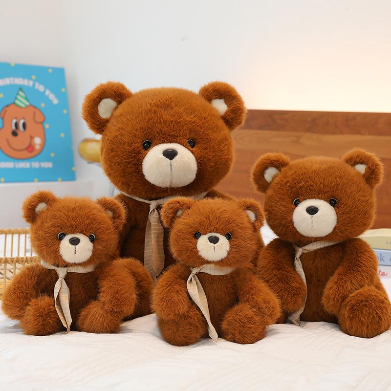 Barcelona Bear Doll Bow Tie with Soft Waxy Cute Bear Plush Toy Home Decoration Obediently Cute Treasure Accompanies the Bear