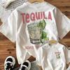 T-shirt Graphique Vintage Tequila Moins Cher Que La Thérapie Hommes Femmes Décontracté Lâche Manches Courtes T-shirt Impression Cocktail Citron Vert Hauts Unisexes