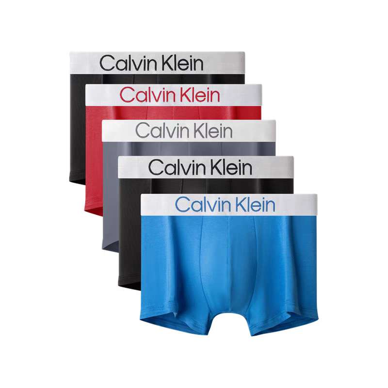 

Calvin Klein Eye-Catching Jacquard Low-Rise Anti-Chafing Boxer Briefs 5-Pack Men Underwear NP2776O-SLU M