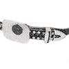 Sundo Black Silver Rhinestone Studded Western Alloy Square Buckle Full Crystal Bling PU Leather Belt Y2K Designer Style