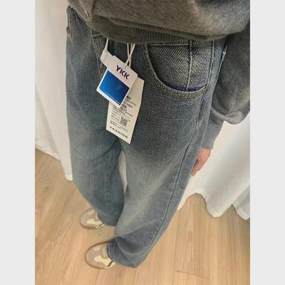 Women's High-Waisted Retro Blue Straight Jeans - Slim Fit, Small Size, Spring/Summer Design