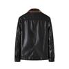 Fashion Casual Mens PU Leather Jacket Autumn Winter Thick Fleece Warm Outerwear Light Business Lapel Versatile Coat
