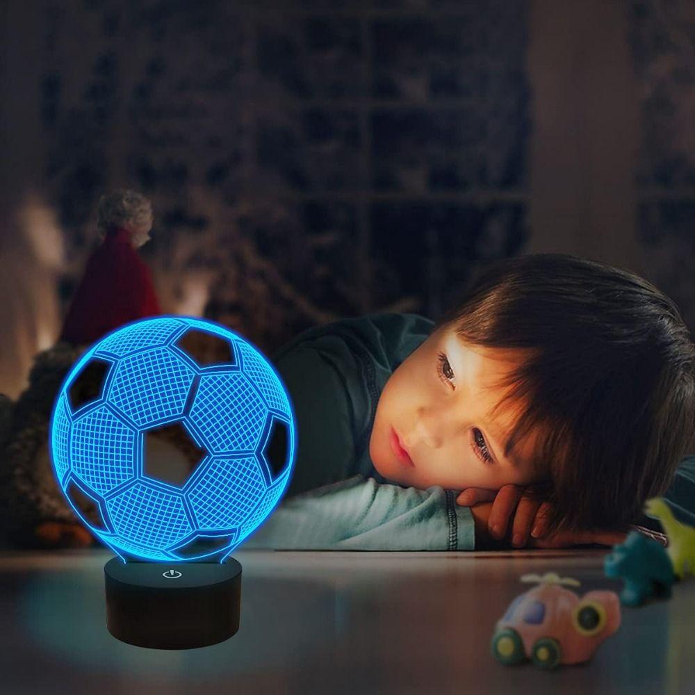 Soccer Ball LED Night Light Luminous Table Lamp Nightlight 3D Football Lamp  Boys