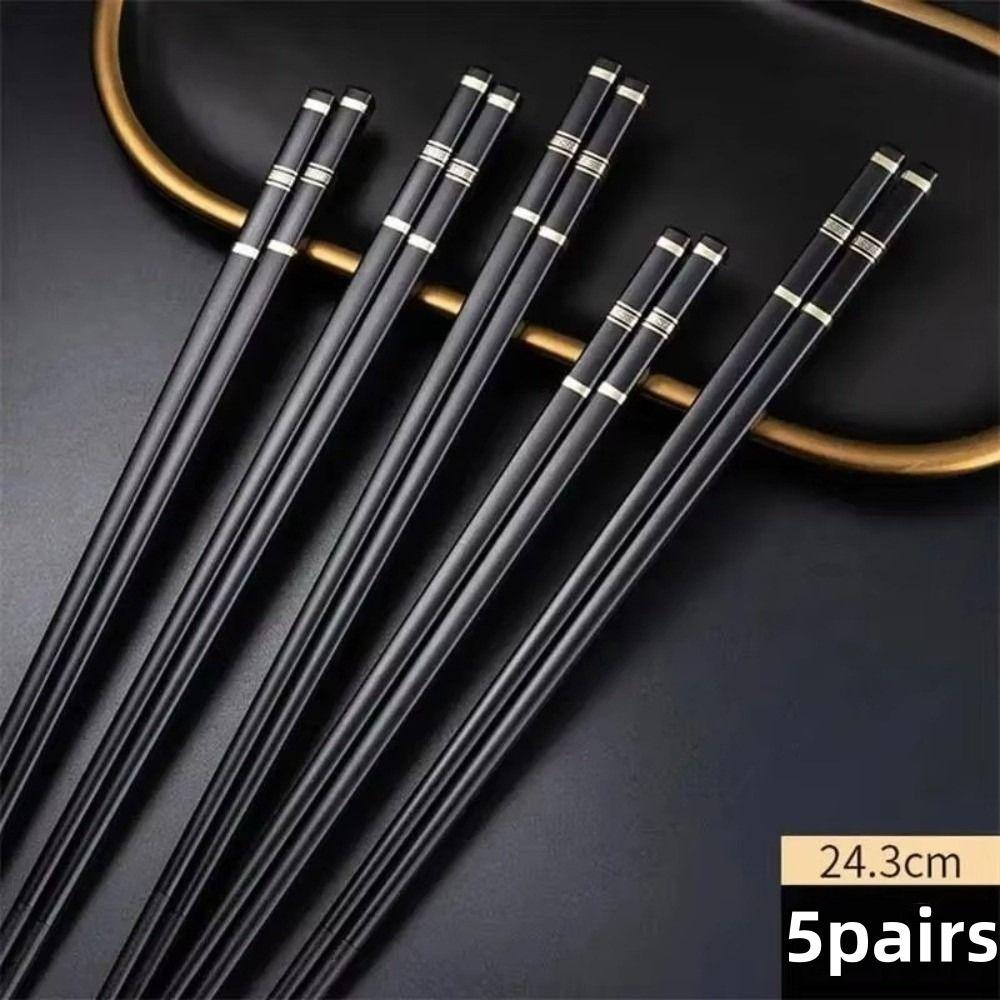 5 Pares de Hashis Antiderrapantes Chineses Japoneses Clip para Comida Reutilizável Hashis Coreanos de Alta Qualidade