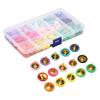 1 Box Thumb Tacks 15 Colors Colored Rubberized Flat Head Painting Decorative Tacks Push Pins With Clear Box For Corkboard